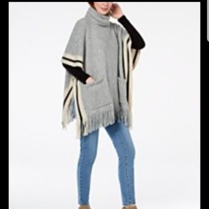 Steve Madden stripped fringe poncho